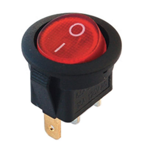 IC-131A  Yuvarlak Işıklı Anahtar On-Off 3P  12Volt Kırmızı