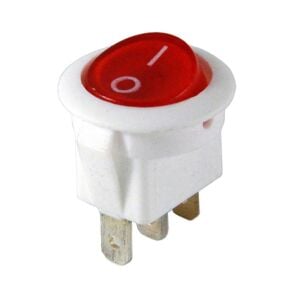 IC-131B  Yuvarlak Işıklı Anahtar On-Off 3P Beyaz Kasa