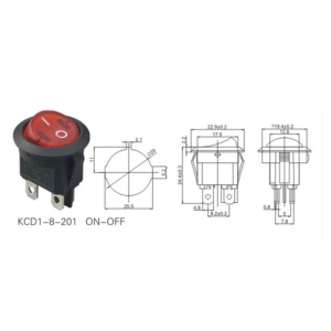 IC-131-4  Yuvarlak Işıklı Anahtar On-Off 4P
