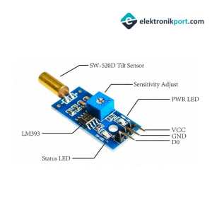 SW520D Tilt Sensör Kartı 3 Pin (Eğim Sensörü - Yatay)