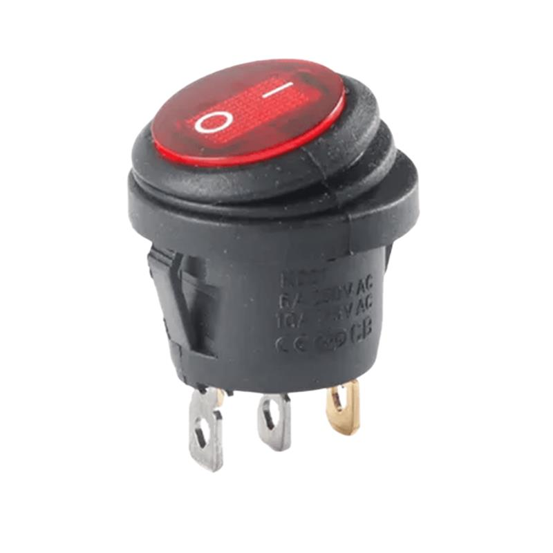 IC-131W  Yuvarlak Işıklı Anahtar On-Off 3P Körüklü