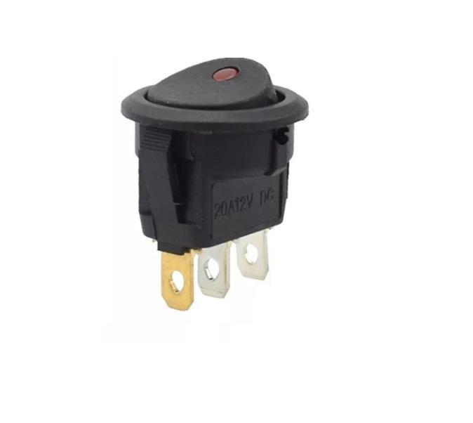 IC-132A  Yuvarlak Nokta Işıklı Anahtar On-Off 3P 12Volt