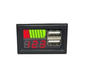 Dijital Voltmetre USB  Çıkışlı Pil Kapasite Göstergesi