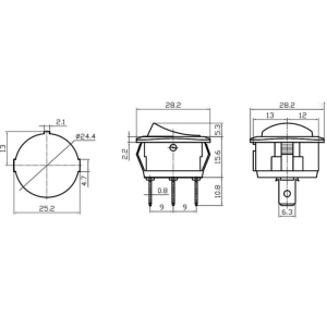IC-132D Ledli On-Off Anahtar 25A 12Vdc 3P Kırmızı