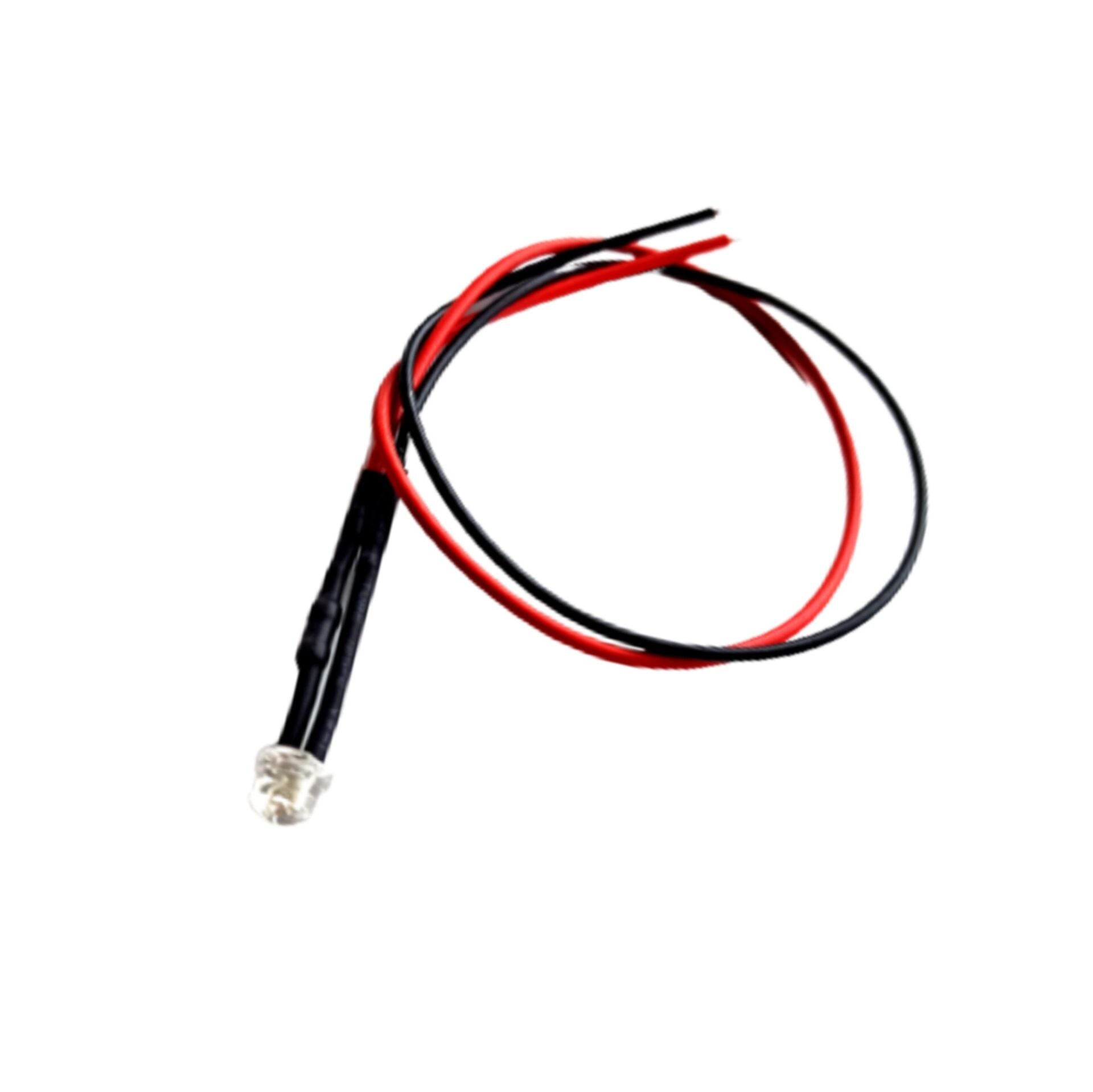 12V Mantar LED Kablolu 5 Adet 4,8mm Yeşil Şeffaf - 20 Cm