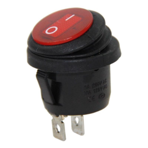 IC-133W  Yuvarlak Işıksız Anahtar On-Off 2P Kırmızı Körüklü