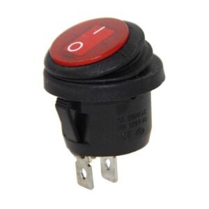IC-133W  Yuvarlak Işıksız Anahtar On-Off 2P Kırmızı Körüklü