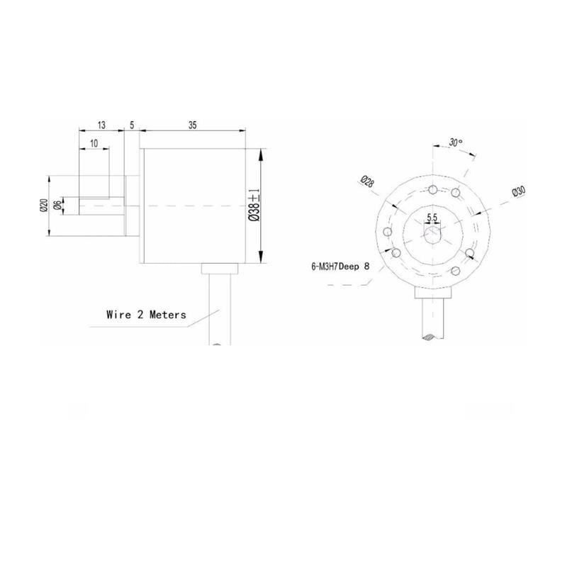 Optik Enkoder Artımlı Optik Döner Enkoder - 5-24V/DC 360 Darbe - (Rotary Encoder)