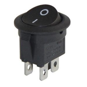 IC-133-4  Yuvarlak Işıksız Anahtar On-Off 4P Siyah