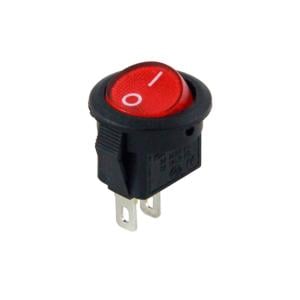 IC-134E   Mini (S) Yuvarlak Işıksız Anahtar On-Off 2P Kırmızı