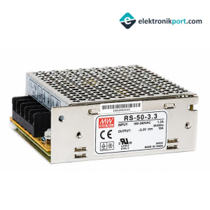 RS-50-3.3, 3,3V 10A 33W Tek Çıkışlı Kapalı Power Supply - Mean Well