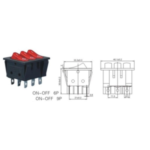 IC-136  Üçlü Işıksız Anahtar On-Off 6P
