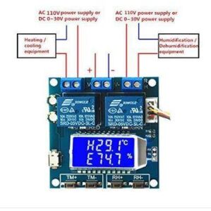 SHT20 Isı ve Nem Kontrollü 2 Kanal Bağımsız Röle Modülü XY-TR01