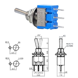 IC-139C  Toggle Swıtch On-Off 3P İğne Ayak Pcb 180'