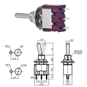 IC-141  Toggle Swıtch On-(On) 3P (Mts-112) Yaylı
