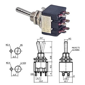 IC-144  Toggle Swıtch On-Off 6P (Mts-202)