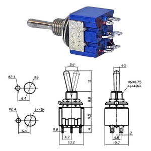 IC-145  Toggle Swıtch On-Off-On 6P (Mts-203)