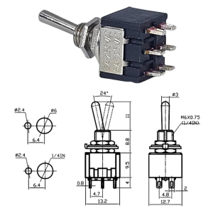 IC-146  Toggle Swıtch On-(On) 6P (Mts-212) Yaylı