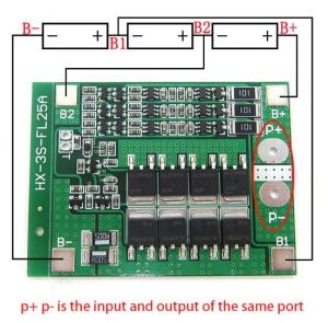 3S 25A 11,1V BMS Koruma Kartı Lityum Batarya 18650 Li-ion Lipo Protection Module