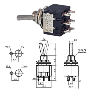IC-147  Toggle Swıtch On-Off-(On) 6P (Mts-213) Yaylı