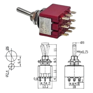 IC-148A  Toggle Swıtch On-Off 9P (Mts-302)