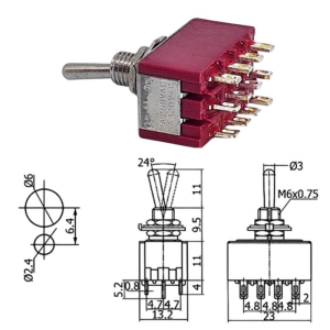 IC-148C  Toggle Swıtch On-Off 12P (Mts-402)