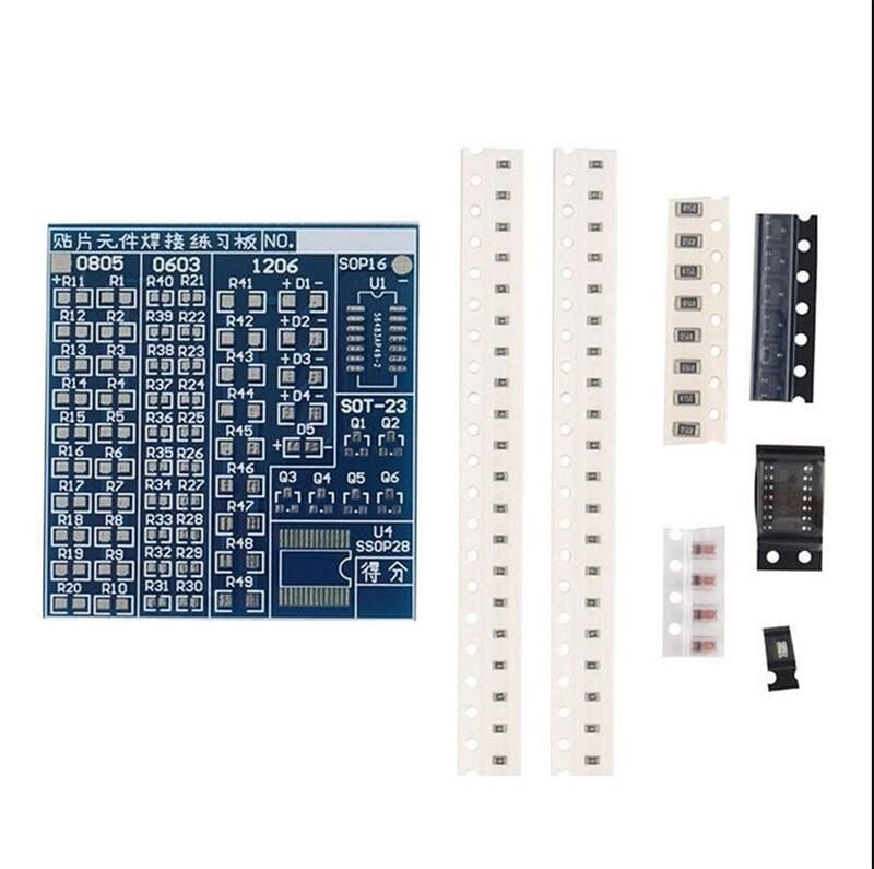 SMD bileşen lehimleme öğrenme kiti DIY kiti direnç diyot kondansatör
