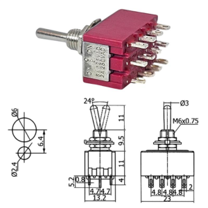 IC-148D  Toggle Swıtch On-Off-On 12P (Mts-403)