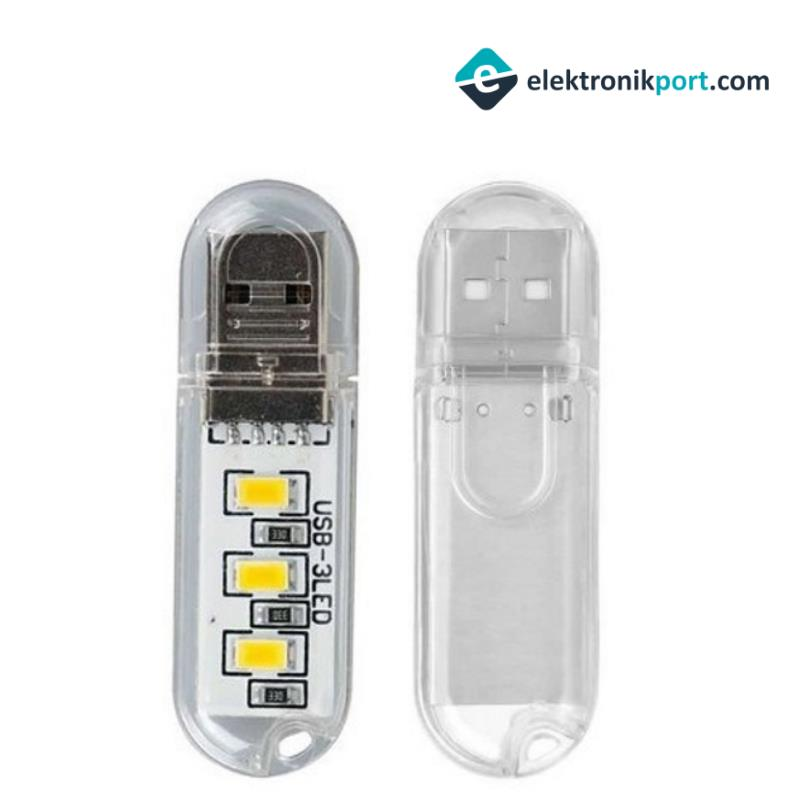 POWERMaster PM-34390 USB Şarjlı 3 LED Beyaz Işıklı Taşınabilir Gece Lambası