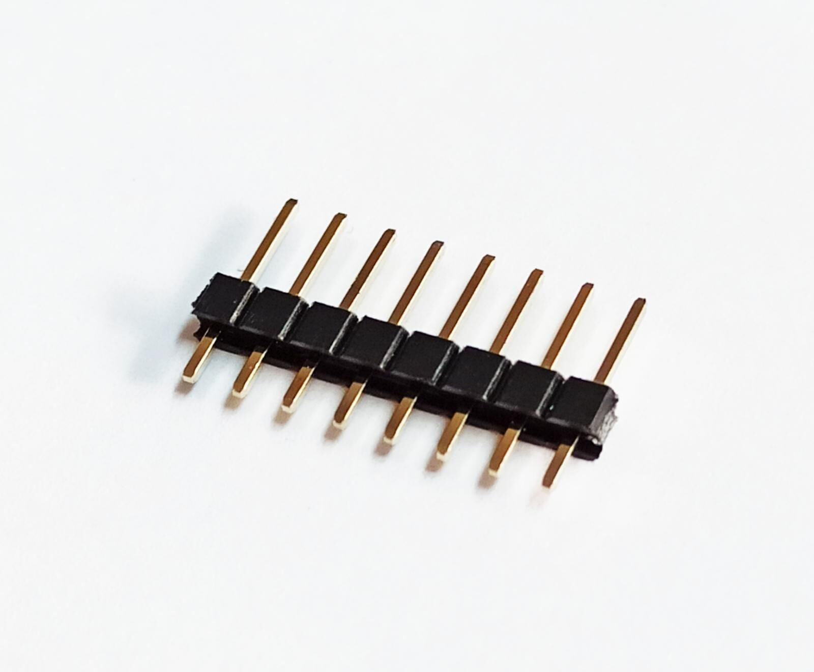 1x8 Header Erkek (10 Adet)  Siyah 2,54mm 180 Derece Black