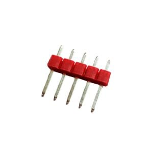 1x5 Header Erkek 10 Adet Kırmızı 2,54mm 180 Derece Red