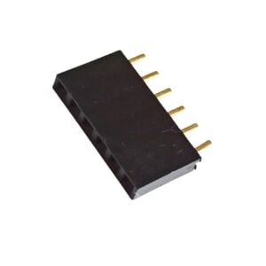 1x6 Header Dişi 10 Adet Siyah 2,54mm 180 Derece Black
