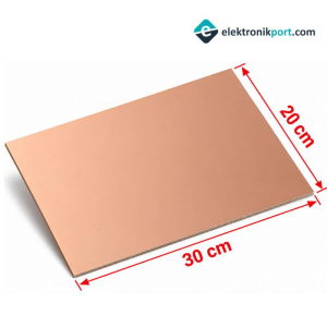 Tek Yüzlü Bakır plaket 20x30 Cm FR4