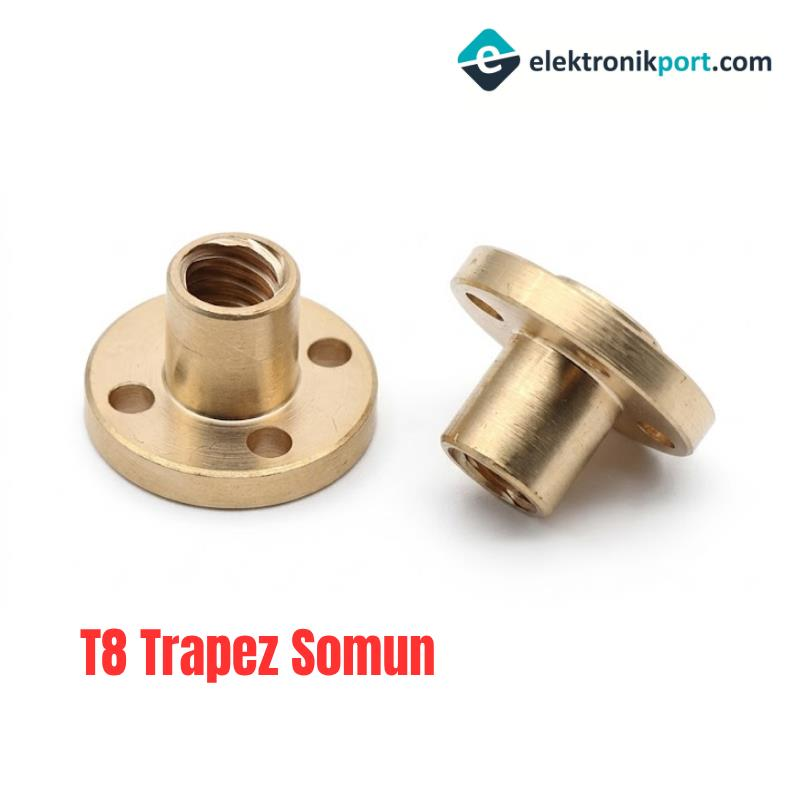 3D Yazıcı T8 Trapez Somun – 8 Hatve Vidalı Pirinç Somun