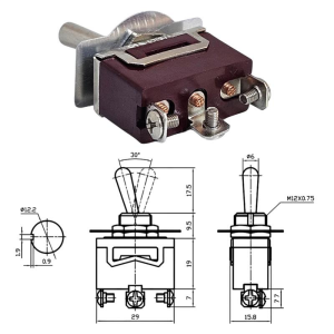 IC-153  Toggle Swıtch Büyük Boy On-Off-On 3P Vidalı