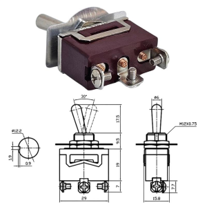 IC-154  Toggle Swıtch Büyük Boy (On)-Off-On 3P Vidalı Yaylı
