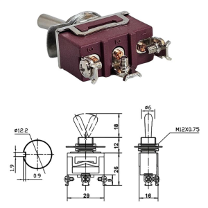 IC-155S Toggle Swıtch Büyük Boy (On)-Off-(On) 3P Vidalı Yaylı Swıon 15A
