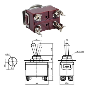 IC-156A  Toggle Swıtch Büyük Boy (On)-Off 4P Vidalı Yaylı