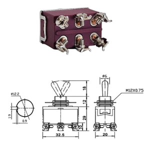 IC-157S  Toggle Swıtch Büyük Boy On-Off 6P Vidalı Swıon 15A