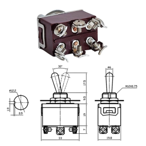 IC-158  Toggle Swıtch Büyük Boy On-Off-On 6P Vidalı