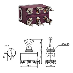 IC-158S  Toggle Swıtch Büyük Boy On-Off-On 6P Vidalı Swıon 15A