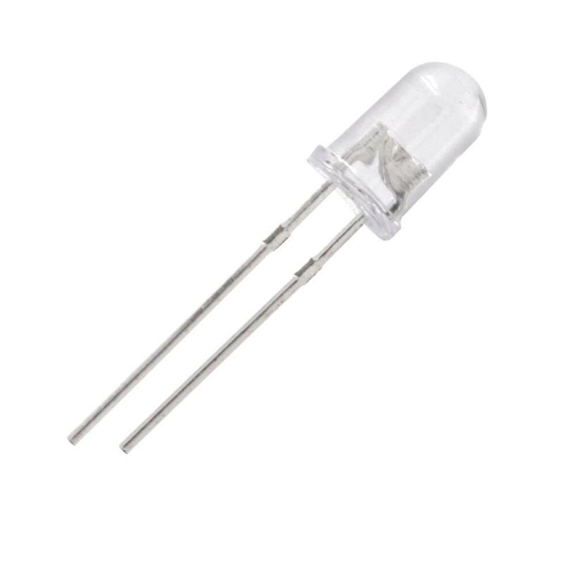 Led 5mm Beyaz Şeffaf Oval 100 Adet