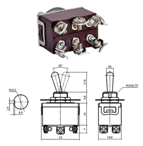 IC-158A Toggle Swıtch Büyük Boy On-(On) 6P Vidalı