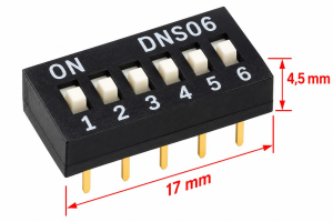 6'lu Dip Switch ON-OFF Siyah